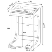 Ralston C-Shaped Lift-Top Sofa Side Table With Casters Mango - 930292