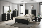 Rangley Black King LED Panel Bed - Lara FurnitureKing Bed