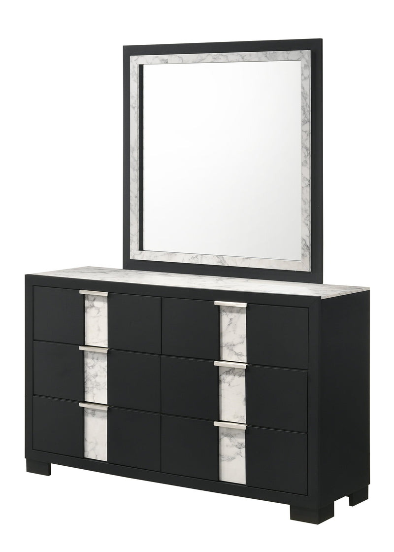 Rangley Black LED Panel Bedroom Set - Lara FurnitureBedroom Set