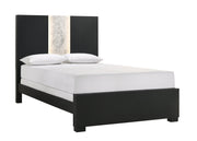 Rangley Black Queen LED Panel Bed - Lara FurnitureQueen Bed