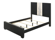 Rangley Black Queen LED Panel Bed - Lara FurnitureQueen Bed