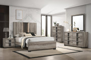 Rangley Brown King LED Panel Bed - Lara FurnitureKing Bed