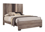 Rangley Brown King LED Panel Bed - Lara FurnitureKing Bed
