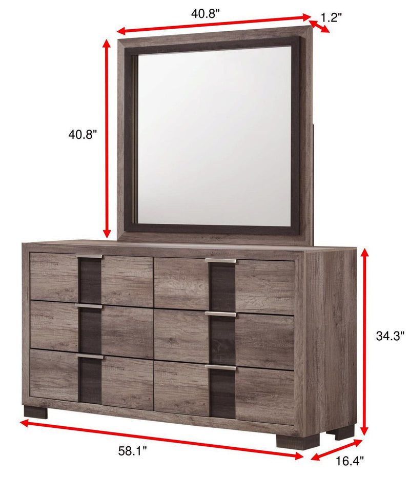 Rangley Brown LED Panel Bedroom Set - Lara FurnitureBedroom Set