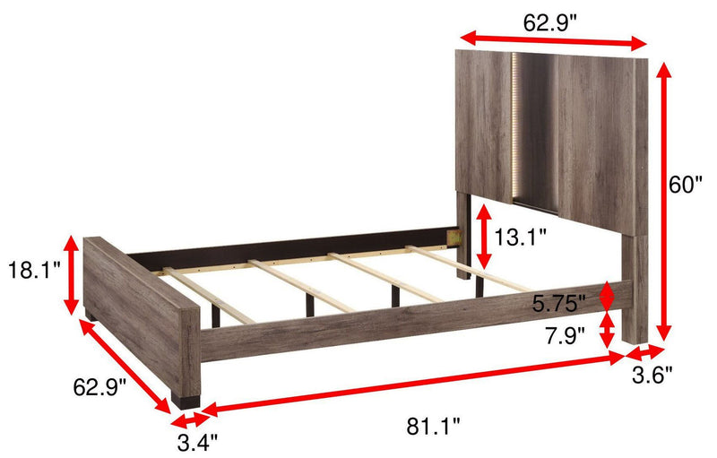 Rangley Brown LED Panel Bedroom Set - Lara FurnitureBedroom Set