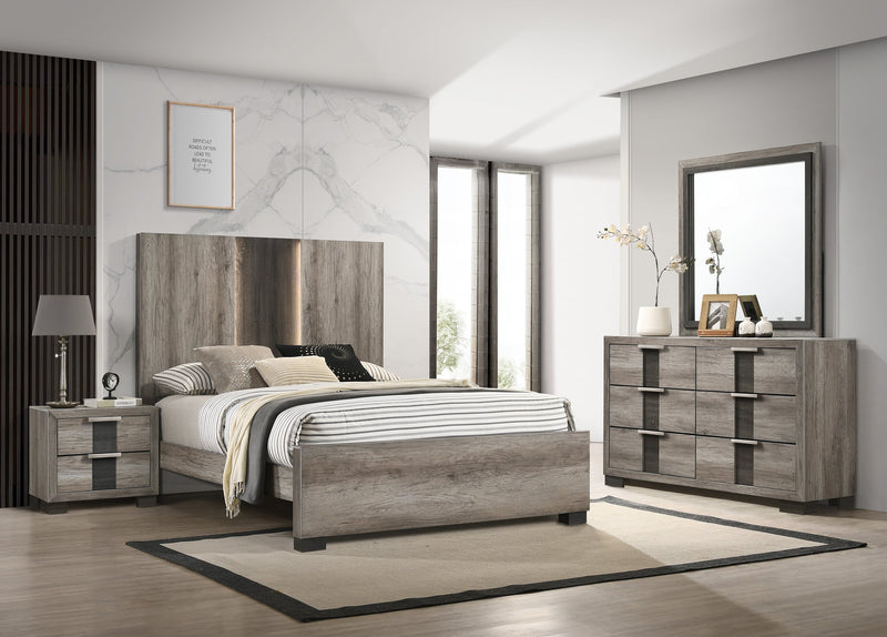Rangley Brown LED Panel Bedroom Set - Lara FurnitureBedroom Set