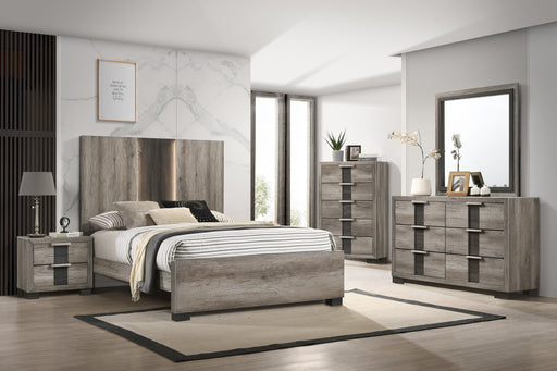 Rangley Brown LED Panel Bedroom Set - Lara FurnitureBedroom Set