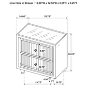 Ravenne 2-drawer Velvet Upholstered LED Nightstand with USB Black - 223192