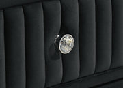 Ravenne 5-drawer Velvet Upholstered LED Chest of Drawers Black - 223195