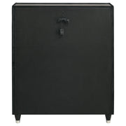 Ravenne 5-drawer Velvet Upholstered LED Chest of Drawers Black - 223195