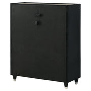 Ravenne 5-drawer Velvet Upholstered LED Chest of Drawers Black - 223195