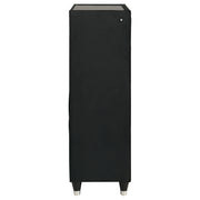 Ravenne 5-drawer Velvet Upholstered LED Chest of Drawers Black - 223195