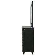 Ravenne 8-drawer Velvet Upholstered LED Dresser and Mirror Black - 223193M