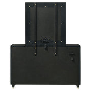 Ravenne 8-drawer Velvet Upholstered LED Dresser and Mirror Black - 223193M
