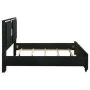 Ravenne Velvet Upholstered California King LED Panel Bed Black - 223191KW