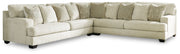 Rawcliffe 3-Piece Sectional with Ottoman in Parchment from Ashley - Lara Furniture