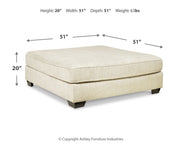 Rawcliffe Parchment Oversized Accent Ottoman - Lara Furniture