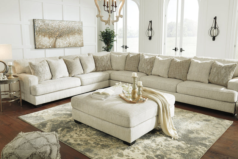 Rawcliffe Parchment Oversized Accent Ottoman - Lara Furniture