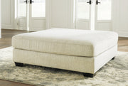 Rawcliffe Parchment Oversized Accent Ottoman - Lara Furniture