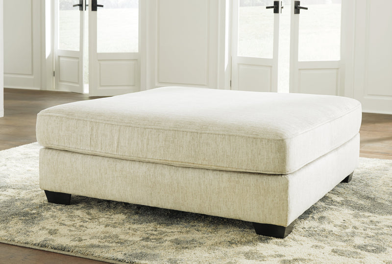 Rawcliffe Parchment Oversized Accent Ottoman - Lara Furniture