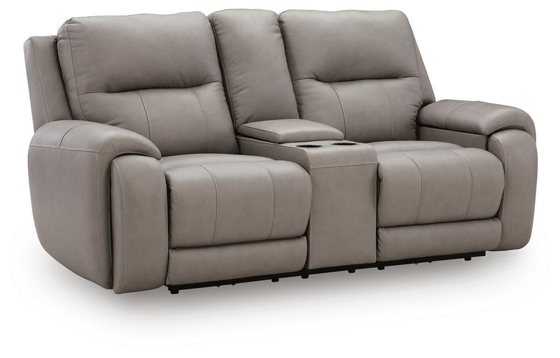 Real Moments Ash Power Reclining Loveseat with Audio Seating - PCU1370018A