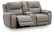 Real Moments Ash Power Reclining Loveseat with Audio Seating - PCU1370018A