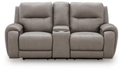 Real Moments Ash Power Reclining Loveseat with Audio Seating - PCU1370018A