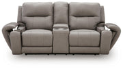 Real Moments Ash Power Reclining Loveseat with Audio Seating - PCU1370018A