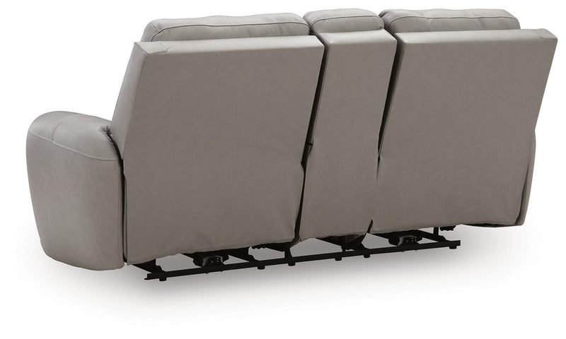 Real Moments Ash Power Reclining Loveseat with Audio Seating - PCU1370018A