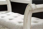 Realyn Antique White Accent Bench - Lara FurnitureAccent Bench