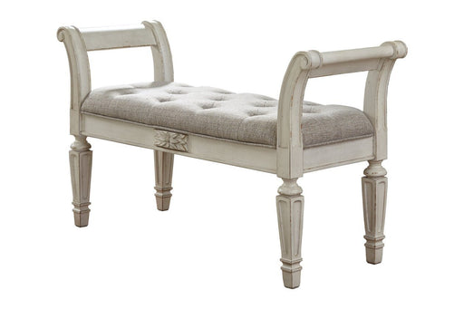 Realyn Antique White Accent Bench - Lara FurnitureAccent Bench