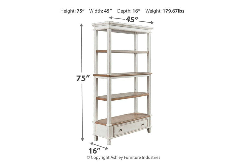 Realyn Brown/White 75" Bookcase - Lara FurnitureBookcases