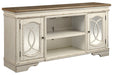 Realyn Chipped White 74" TV Stand - Gate FurnitureTV Stand