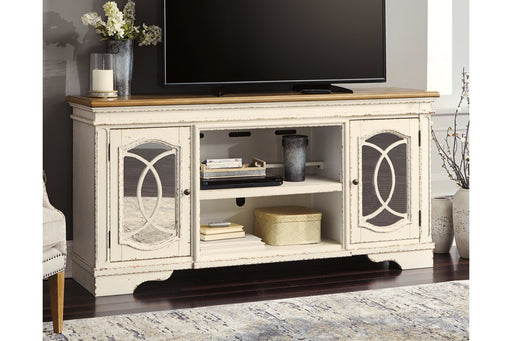 Realyn Chipped White 74" TV Stand - Gate FurnitureTV Stand