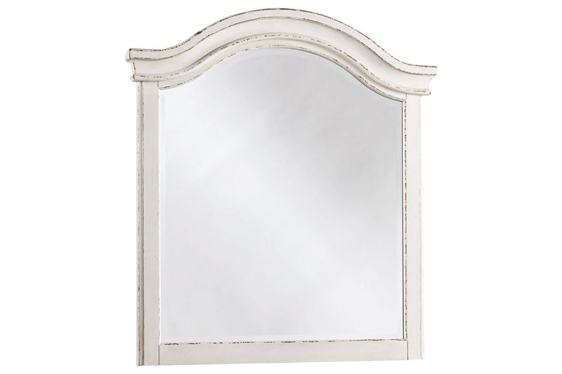 Realyn Chipped White Bedroom Mirror - Lara FurnitureMirror