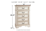 Realyn Chipped White Chest of Drawers - Lara FurnitureChest