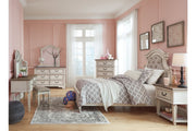 Realyn Chipped White Chest of Drawers - Lara FurnitureChest