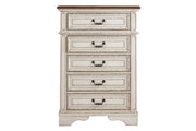 Realyn Chipped White Chest of Drawers - Lara FurnitureChest