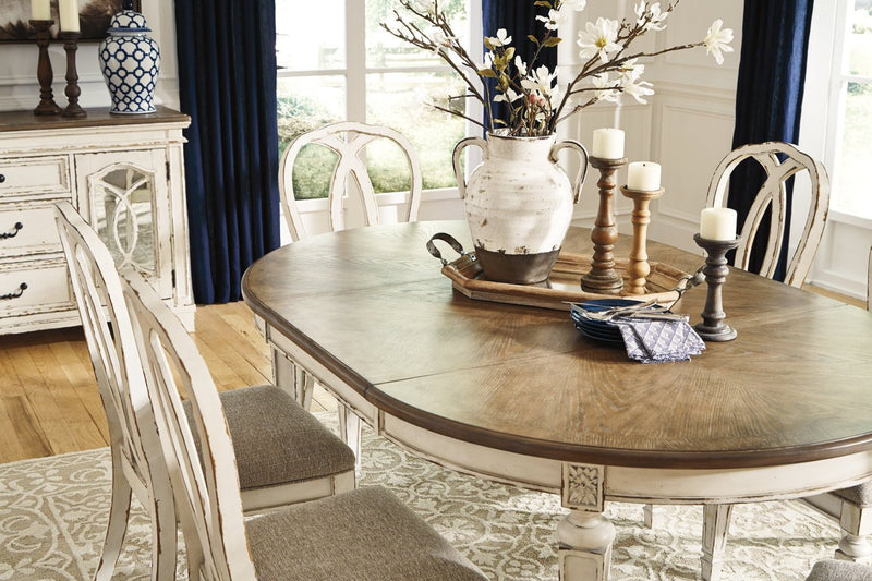 Realyn Chipped White Dining Extension Table - Lara FurnitureDining Table