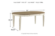 Realyn Chipped White Dining Extension Table - Lara FurnitureDining Table