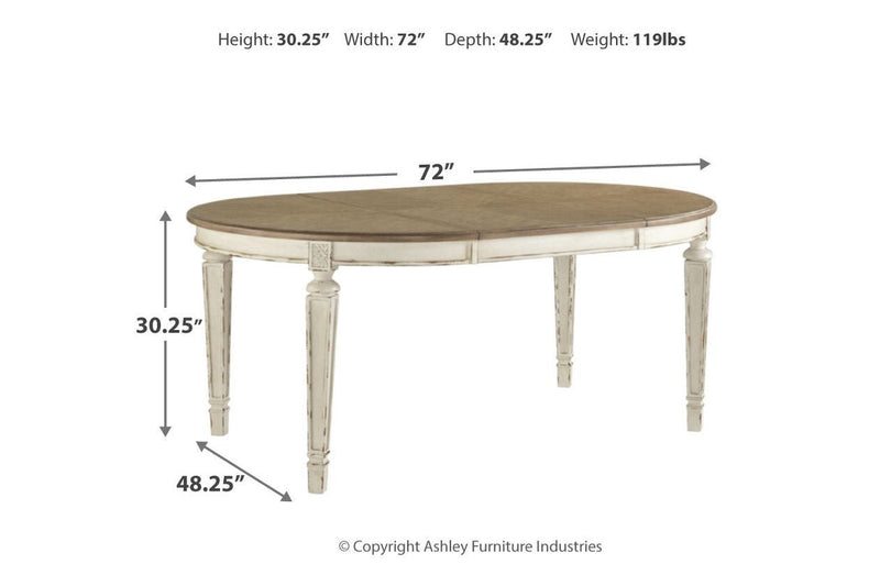 Realyn Chipped White Dining Extension Table - Lara FurnitureDining Table