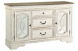 Realyn Chipped White Dining Server - Gate FurnitureCabinet