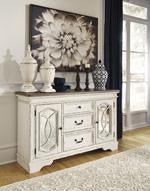 Realyn Chipped White Dining Server - Lara FurnitureCabinet