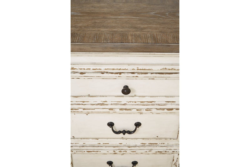 Realyn Chipped White Dining Server - Lara FurnitureCabinet