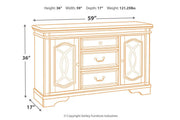 Realyn Chipped White Dining Server - Lara FurnitureCabinet