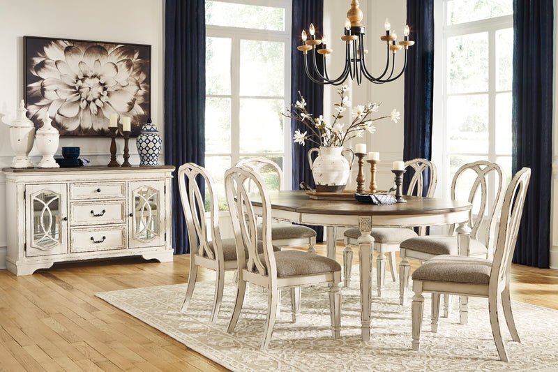 Realyn Chipped White Extendable Round/Oval Ladder Dining Set - Lara FurnitureDining Room Set