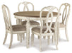 Realyn Chipped White Extendable Round/Oval Ribbon Dining Set - Gate FurnitureDining Room Set