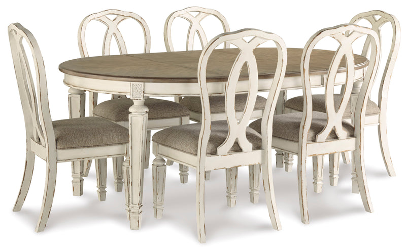 Realyn Chipped White Extendable Round/Oval Ribbon Dining Set - Lara FurnitureDining Room Set