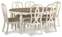 Realyn Chipped White Extendable Round/Oval Ribbon Dining Set - Gate FurnitureDining Room Set