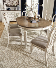 Realyn Chipped White Extendable Round/Oval Ribbon Dining Set - Lara FurnitureDining Room Set